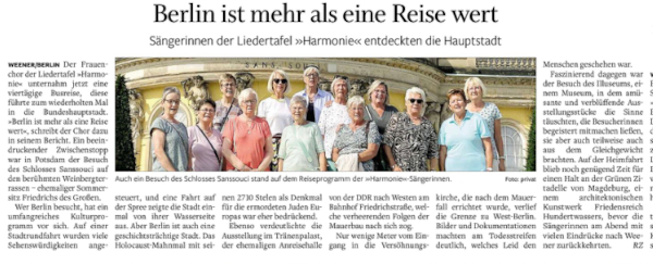 Artikel zur Berlinfahrt in der Rheiderland-Zeitung
