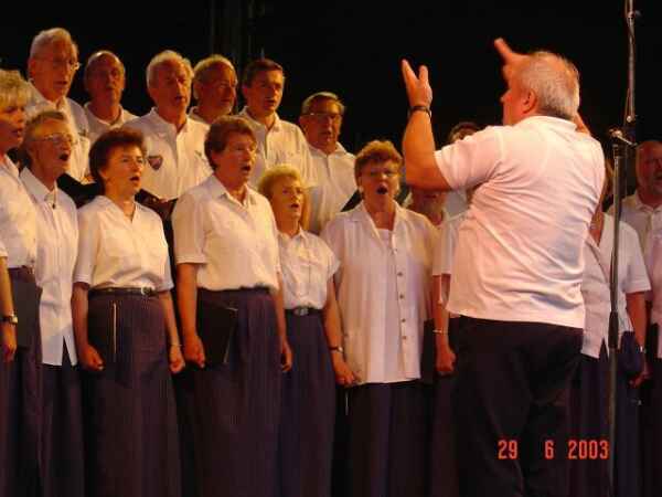 Der Dirigent in vollem Einsatz